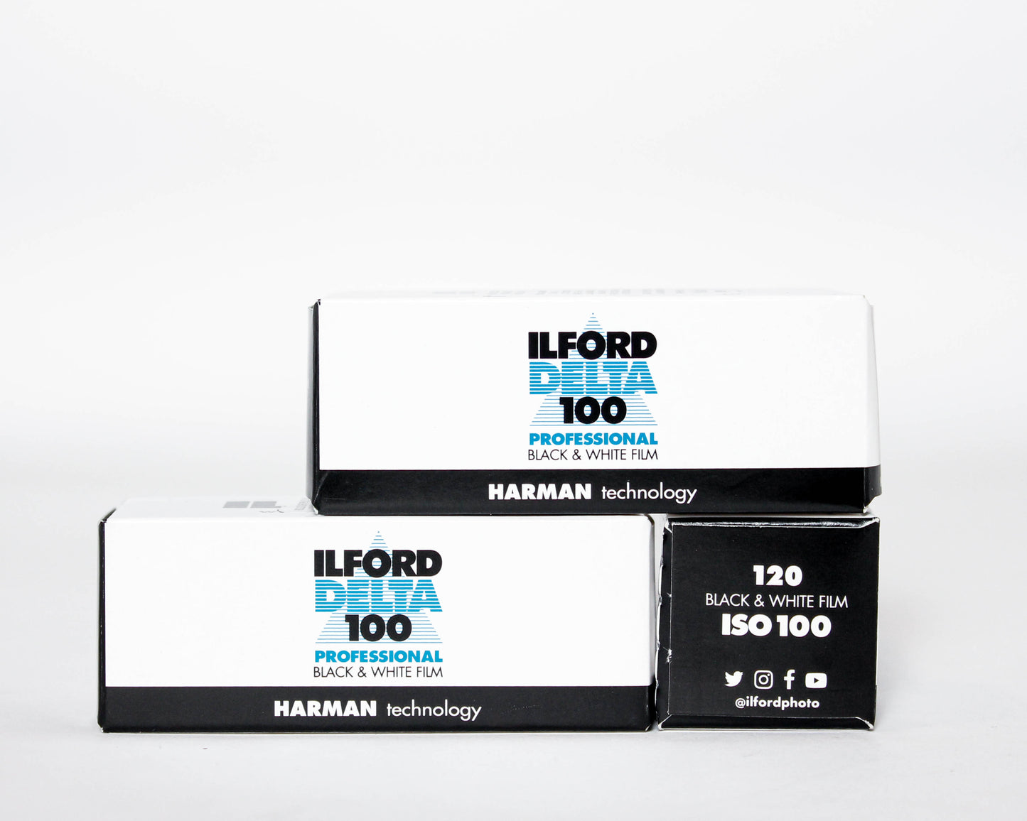PAQUETE DE 3 PIEZAS DE PELÍCULA FOTOGRÁFICA B&N ILFORD DELTA ISO 100 120