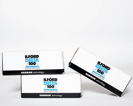 PAQUETE DE 3 PIEZAS DE PELÍCULA FOTOGRÁFICA B&N ILFORD DELTA ISO 100 120