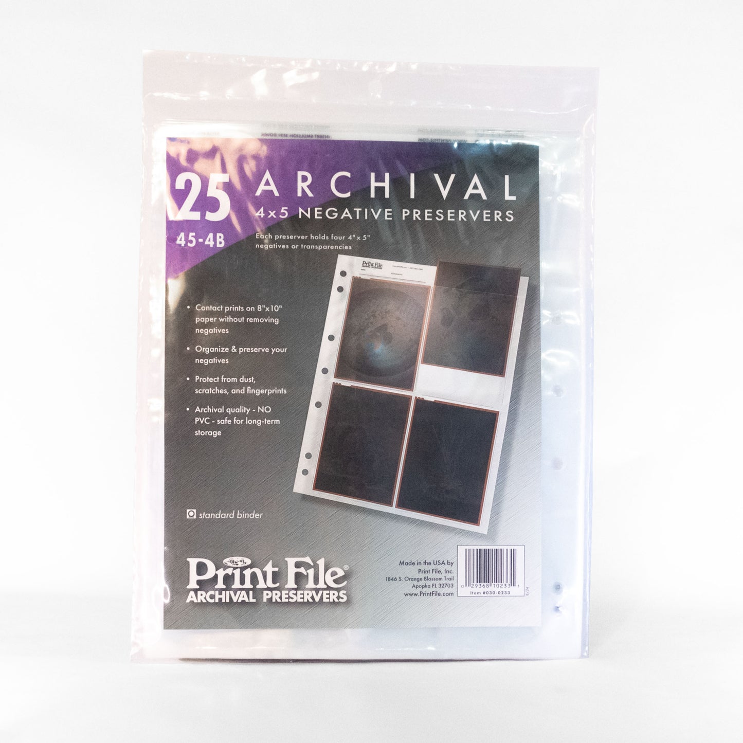 Mica para Placa 4x5" Print File 45-4B – Paquete con 25 hojas