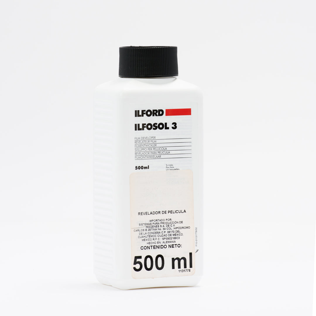 QUÍMICO REVELADOR PELÍCULA FOTOGRÁFICA B&N ILFORD ILFOSOL 500 ml