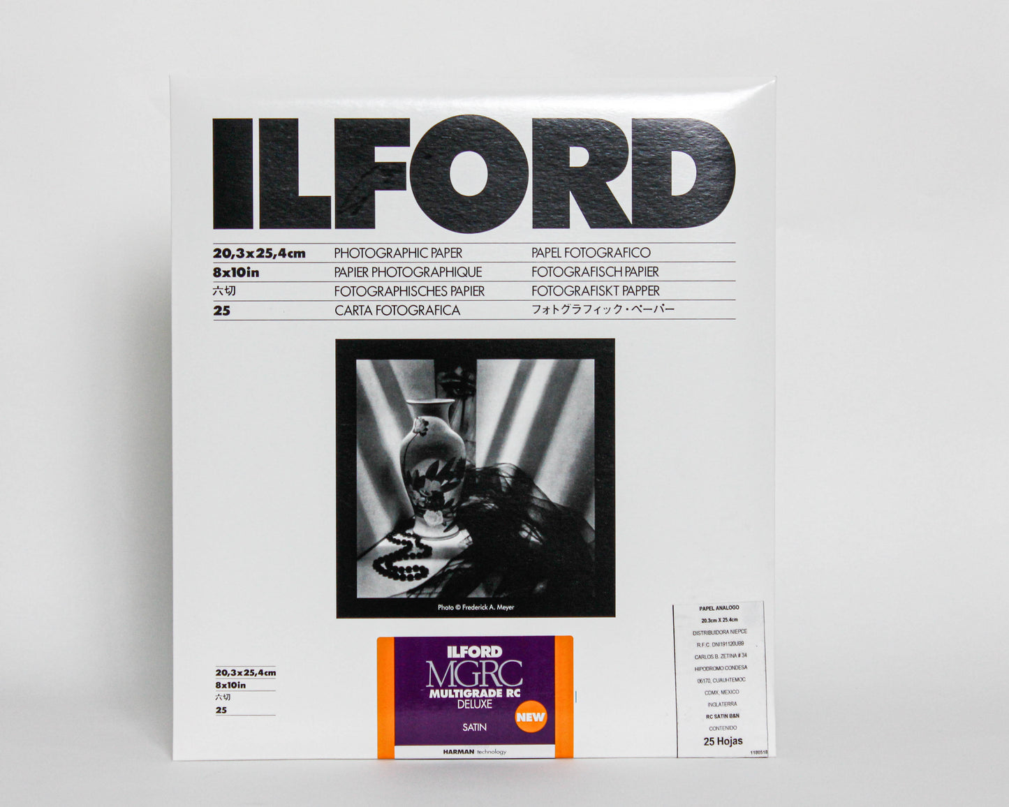 Papel fotográfico ILFORD MGRC de Luxe Satin 8" x 10' 25H